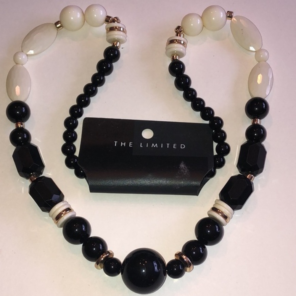 The Limited Black and White Beaded Boho Necklace